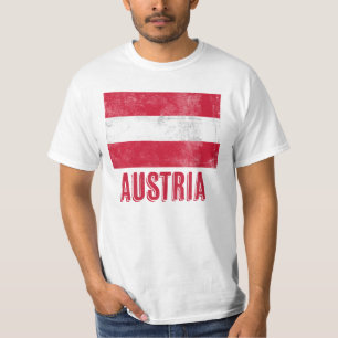 Camiseta Bandera de Austria "Grunge" look.