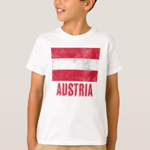Camiseta Bandera de Austria "Grunge" look.