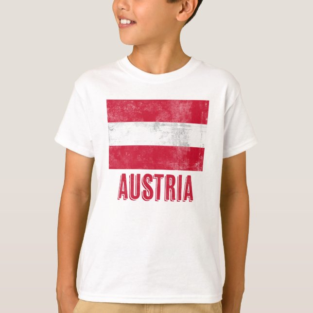 Camiseta Bandera de Austria "Grunge" look. (Anverso)