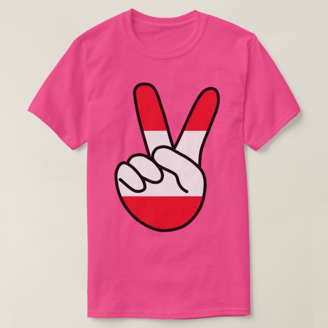 Camiseta Bandera de Austria V Rótulo (Diseño del anverso)