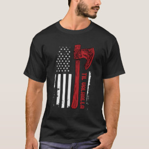 Camiseta Bandera de Ax Viking Americana - Til Valhalla - No