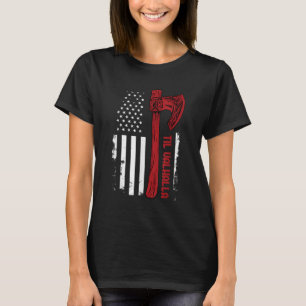 Camiseta Bandera de Ax Viking Americana - Til Valhalla - No