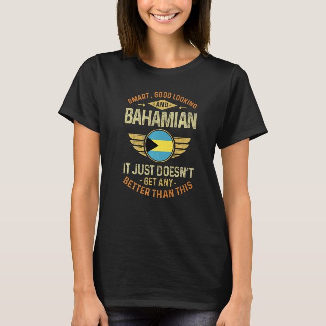 Camiseta Bandera de Bahamas orgullosos hombres y mujeres ba (Anverso)
