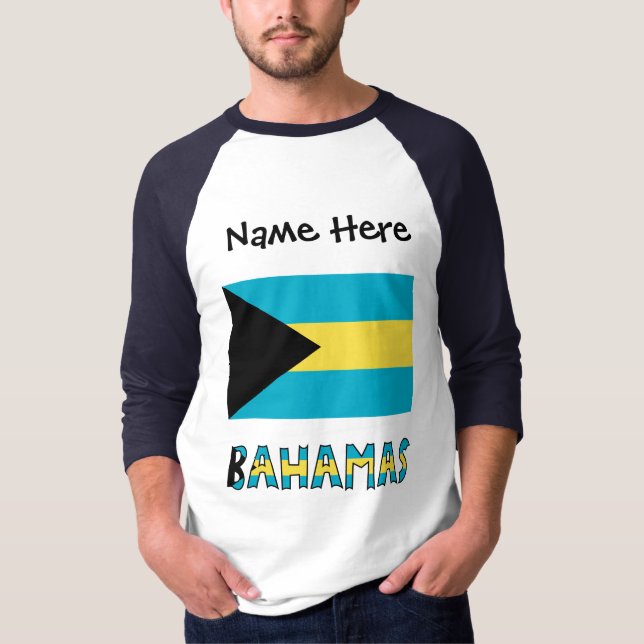 Camiseta Bandera de Bahamas Personalizada (Anverso)