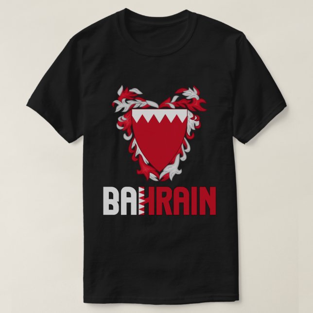 Camiseta Bandera de Bahréin y Patriótico del Escudo de Arma (Diseño del anverso)