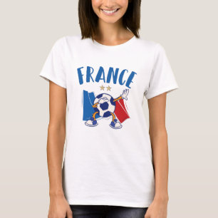 Camiseta Bandera de baloncesto de Francia 2 estrellas