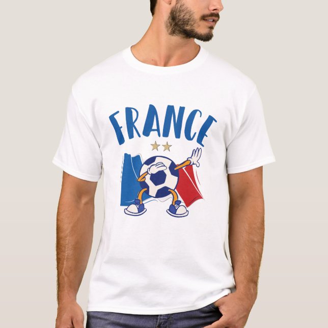 Camiseta Bandera de baloncesto de Francia 2 estrellas (Anverso)