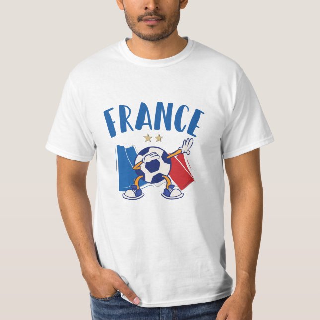 Camiseta Bandera de baloncesto de Francia 2 estrellas (Anverso)