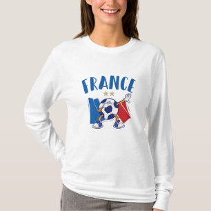 Camiseta Bandera de baloncesto de Francia 2 estrellas
