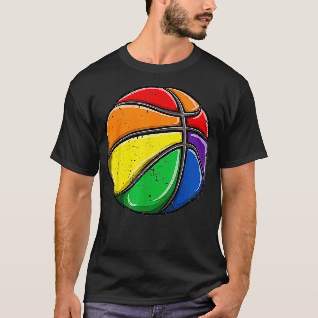 Camiseta Bandera de baloncesto LGBT Orgullo gay Bandera arc (Anverso)