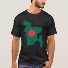 Camiseta Bandera de Bangladesh en el mapa