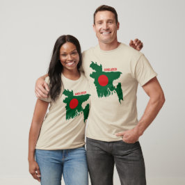 Camiseta Bandera de Bangladesh en el mapa del país