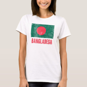 Camiseta Bandera de Bangladesh "Grunge" look.