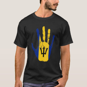 Camiseta Bandera de Barbados Bridgetown Deporte con la mano