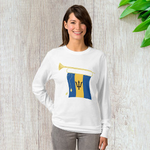 Camiseta Bandera de Barbados con el Caribe patriótico Bugle