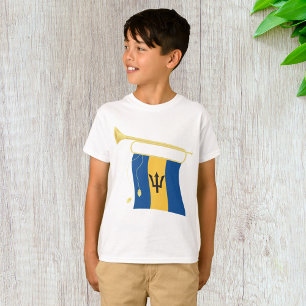 Camiseta Bandera de Barbados con el Caribe patriótico Bugle