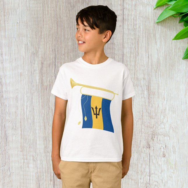 Camiseta Bandera de Barbados con el Caribe patriótico Bugle (Subido por el creador)