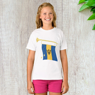 Camiseta Bandera de Barbados con el Caribe patriótico Bugle