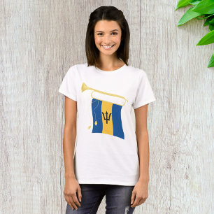 Camiseta Bandera de Barbados con el Caribe patriótico Bugle
