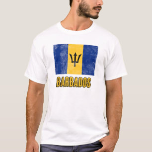 Camiseta Bandera de Barbados "Grunge" look.
