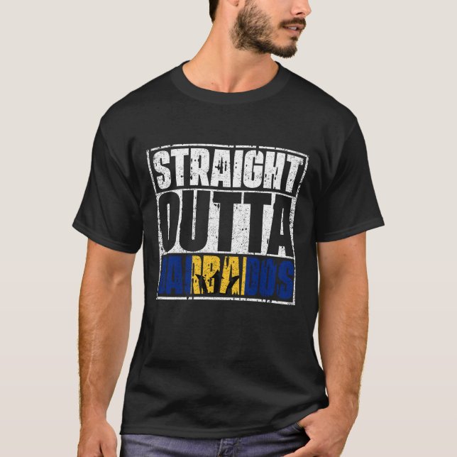 Camiseta Bandera de Barbados hacia las afueras (Anverso)