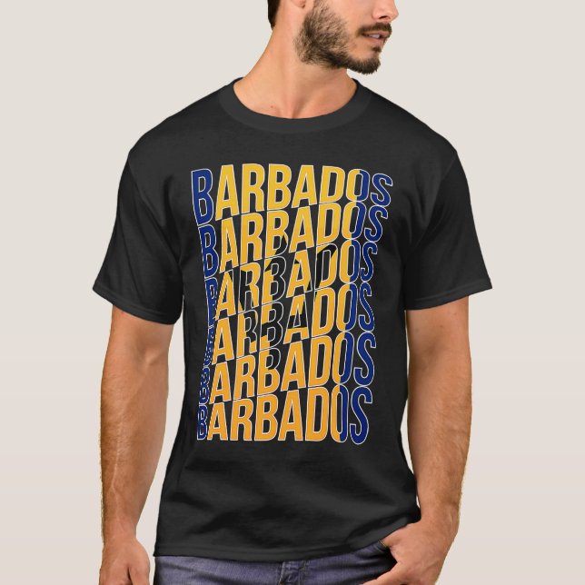 Camiseta Bandera de Barbados Patrimonio de Barbados Orgullo (Anverso)