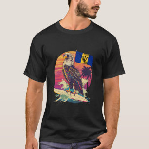 Camiseta Bandera de Barbados Trident Eagle Surfing Bajade O