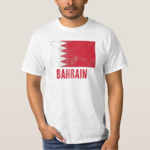 Camiseta Bandera de Baréin con aspecto "Grunge".