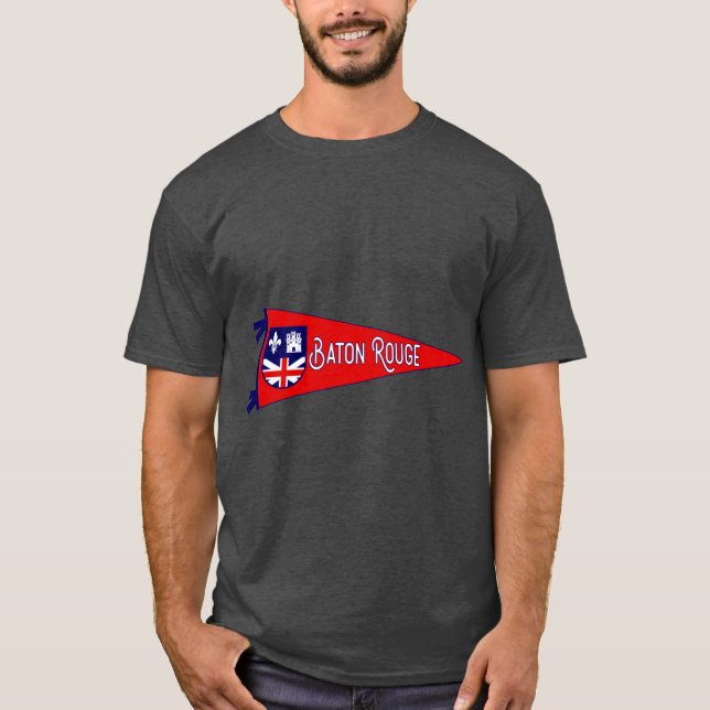 Camiseta Bandera de Batión Rojo Pennant sobredimensionado (Anverso)