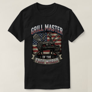 Camiseta Bandera de BBQ Pit Master Freedom USA 