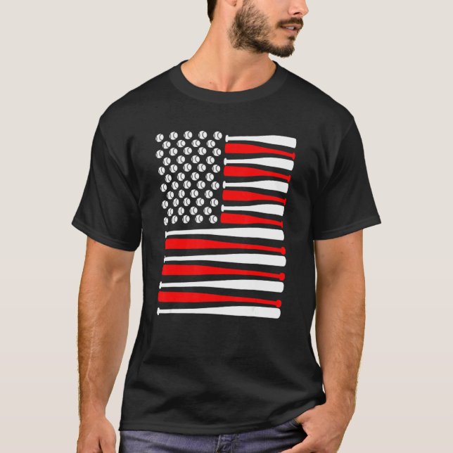 Camiseta Bandera De Béisbol Bandera Patriótica Estadouniden (Anverso)