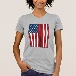 Camiseta Bandera de béisbol deteriorada diseño vectorial vi