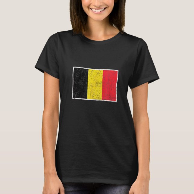 Camiseta Bandera de Bélgica con colores nacionales belgas v (Anverso)