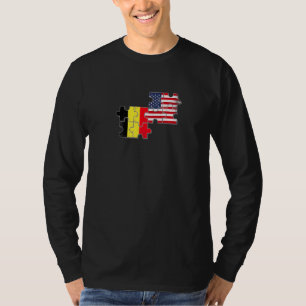 Camiseta Bandera de Bélgica EE. UU. Belga Americano  