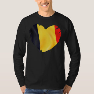 Camiseta Bandera De Bélgica En Forma De Corazón De Bélgica