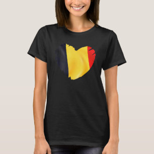 Camiseta Bandera De Bélgica En Forma De Corazón De Bélgica