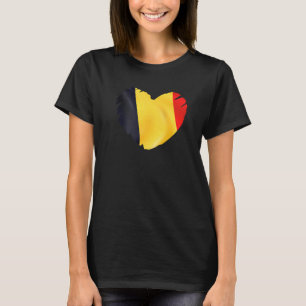 Camiseta Bandera De Bélgica En Forma De Corazón De Bélgica