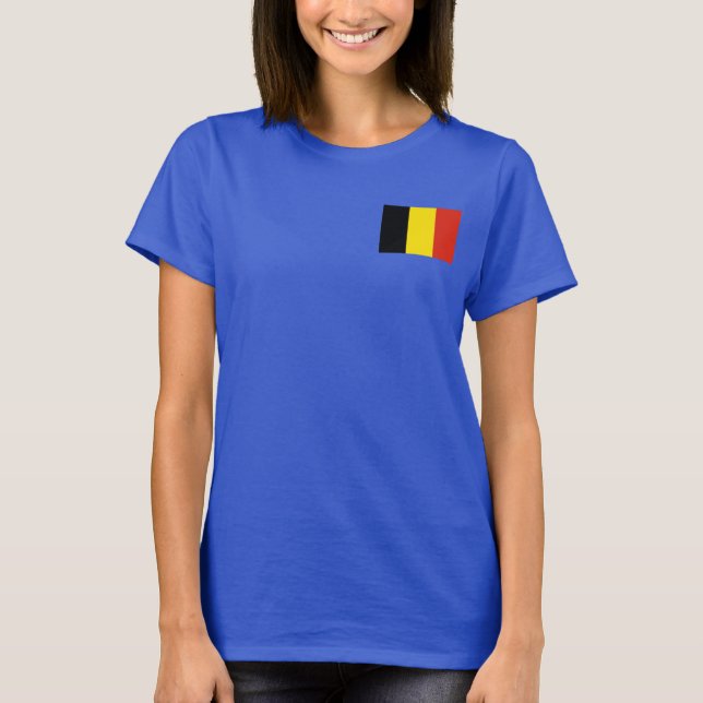 Camiseta Bandera de Bélgica y Map dk T-Shirt (Anverso)