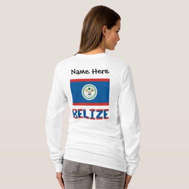 Camiseta Bandera de Belice Personalizada  (Reverso completo)