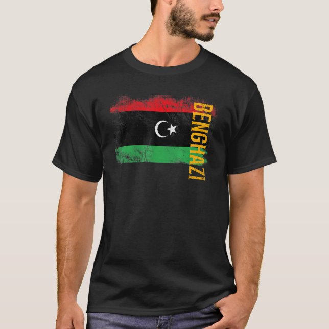 Camiseta Bandera De Benghazi Libia Para Hombres Mujeres Niñ (Anverso)
