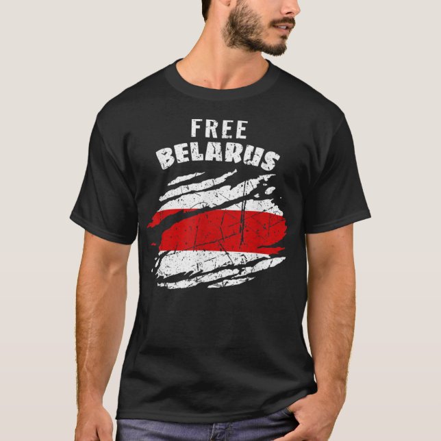 Camiseta Bandera de Bielorrusia Libre apoya a Bielorrusia e (Anverso)