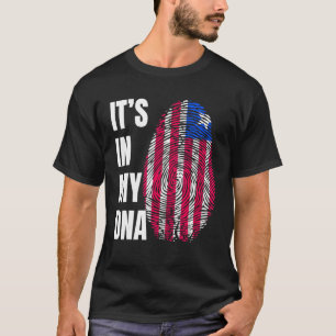 Camiseta Bandera de biométrica de ADN de huella digital Lib