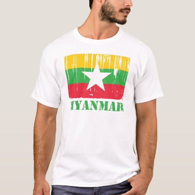 Camiseta Bandera de Birmania Myanmar (Anverso)
