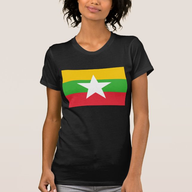 Camiseta Bandera de Birmania; Myanmar (Anverso)