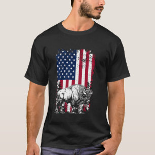 Camiseta Bandera De Bison US - Bandera Estadounidense 4 De