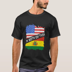 Camiseta Bandera de Bolivia Soy Ambos de Ellos América USA 