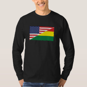 Camiseta Bandera De Bolivia Y Bandera De Los Ee.Uu. Raíces 