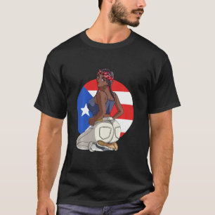 Camiseta Bandera de Boricua Morena Chica Puertorriqueño