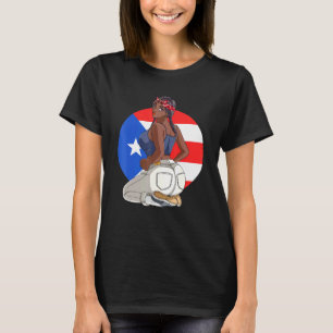 Camiseta Bandera de Boricua Morena Chica Puertorriqueño