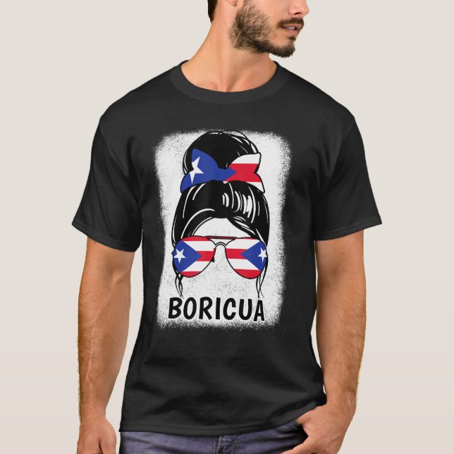 Camiseta Bandera de Boricua Puerto Rico Herencia Hispana G (Anverso)